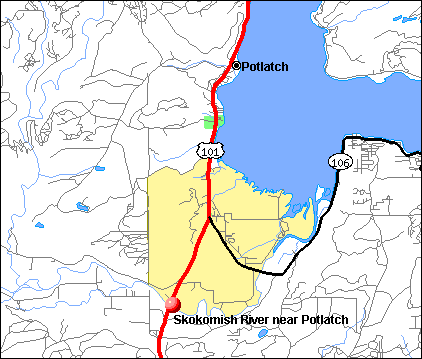 Skokomish River near Potlatch location map